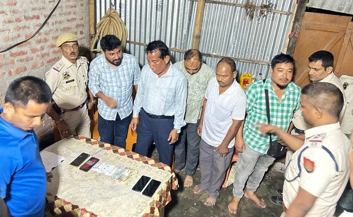 Guwahati Police Bust Illegal Gambling Den in Kochpara, Five Arrested