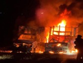 Camionetas 'huachicoleras' arden en Tula, Hidalgo