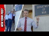 Watch Pete Hegseth Screw in New Sign Pentagon: 'Deadly Serious About the Name Change'