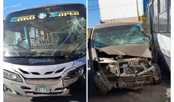 Arequipa: un muerto y siete heridos deja choque frontal de minivan con ómnibus interprovincial