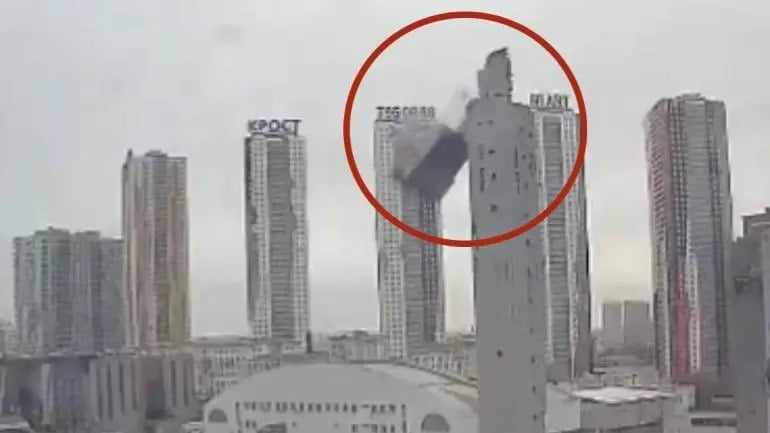 Rusia: Dos heridos tras el colapso parcial de la estructura del antiguo complejo de esquí Snezhkom durante su demolición