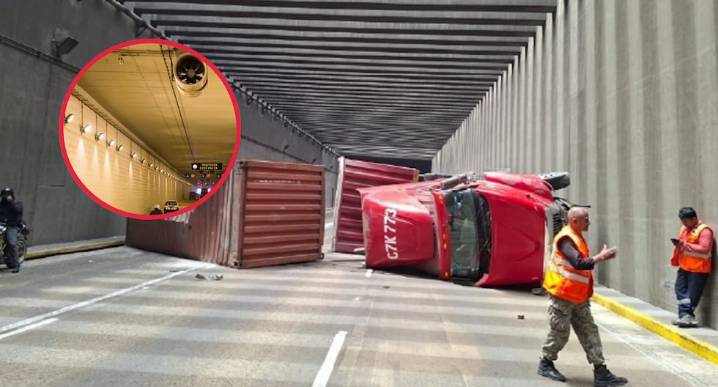 Callao: Tráiler volcó en túnel Néstor Gambetta y generó congestión vehicular