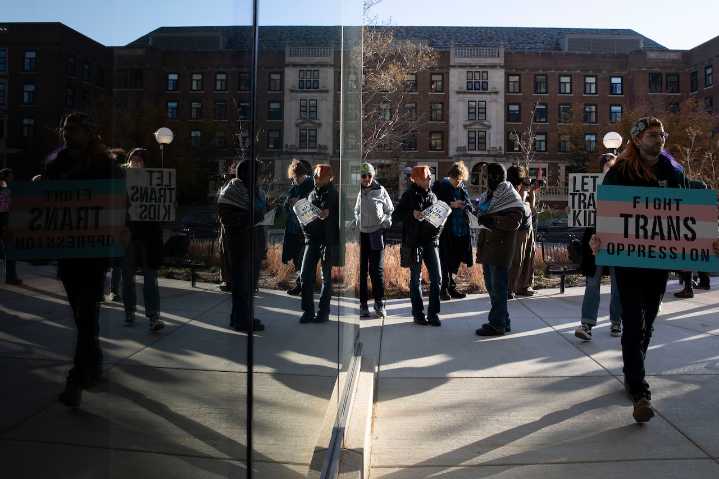 ‘A human rights concern’: Protesters urge Michigan Medicine to protect trans youth