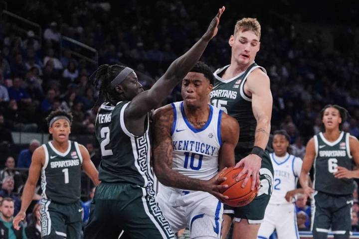 No. 17 Michigan State makes season-high 11 3-pointers to beat No. 12 Kentucky 83