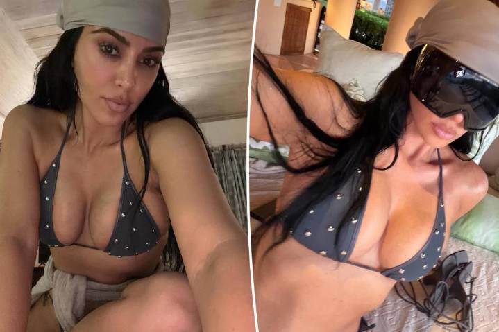 Kim Kardashian shares bikini pics after failing bar exam