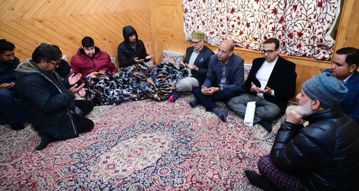 CM Omar Abdullah visits bereaved families of Nowgam PS Blast victims, assures full support