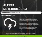 Rige una alerta meteorológica por fuertes tormentas para toda la provincia