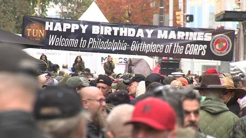 Philadelphia throws party to celebrate 250th birthday of the U.S. Marine Corps