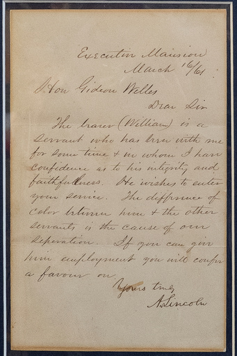Abraham Lincoln letter seeking job for Black friend and valet now on display at presidential museum