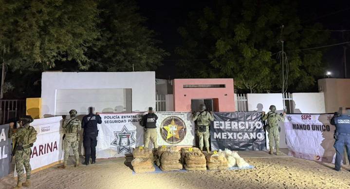 Decomisan casi media tonelada de metanfetamina tras operativo en San Luis Río Colorado, Sonora
