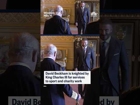 David Beckham is knighted by King Charles III for services to sport and charity work