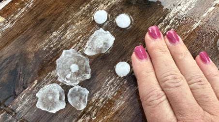'Golf ball sized hail' falls in Anderson over weekend. See video