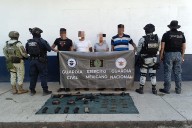 Decomisan fuerzas federales armas, cartuchos y cargadores; cuatro detenidos