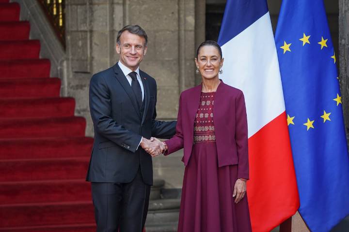 El encuentro entre Claudia Sheinbaum y Emmanuel Macron, en vivo