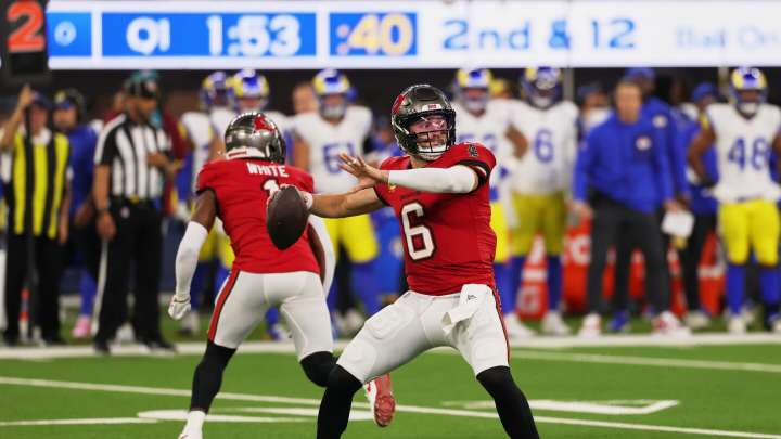 Baker Mayfield doubtful to return vs. Rams with left shoulder injury