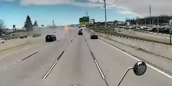 Madison police release video of fiery Beltline crash, seek three suspects