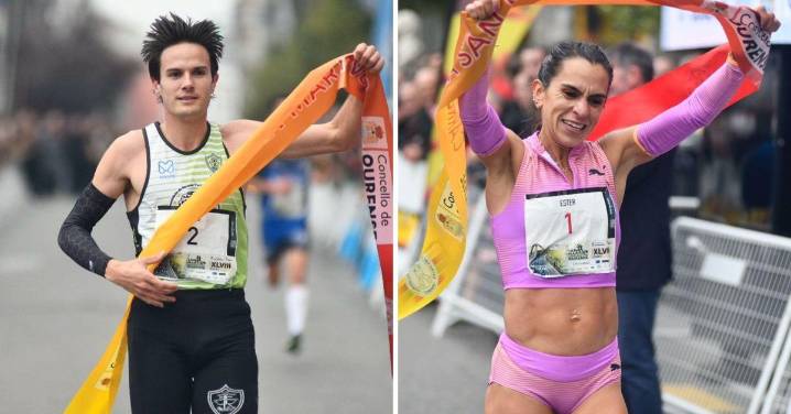 David de la Fuente y Ester Navarrete se imponen en una carrera San Martiño 2025 con un nuevo recorrido
