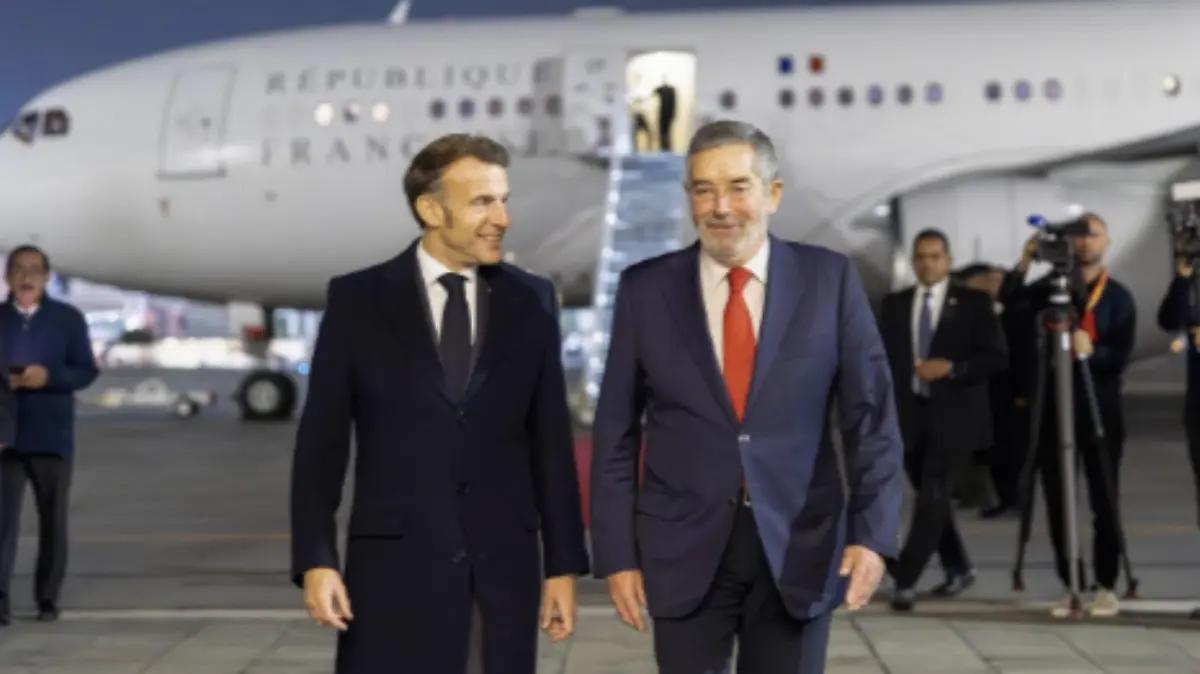 Presidente francés Emmanuel Macron llega a México para visita oficial y reunión con Claudia Sheinbaum