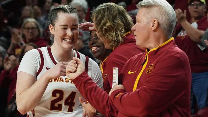 Iowa State's Addy Brown on her triple-double and last rebound to secure it
