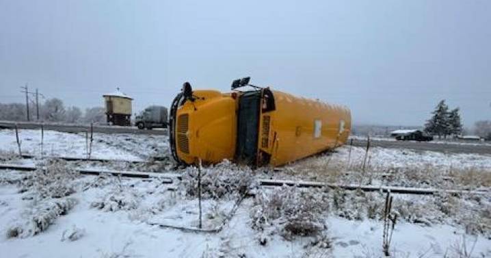 Schools bus with 13 kids inside crashes in southern Colorado