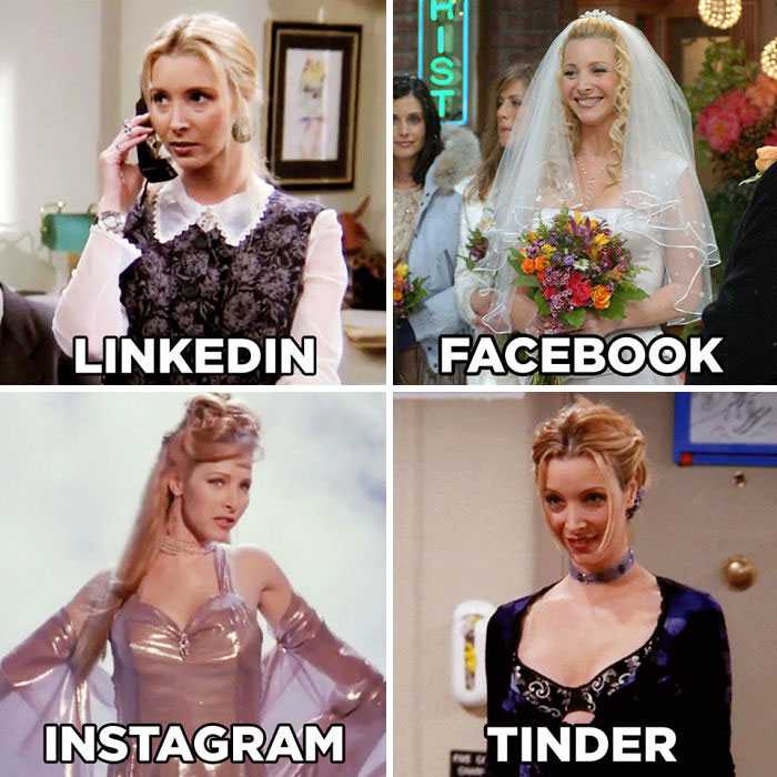 Celebrities Are Making Fun Of How Differently We Present Ourselves On Social Media Platforms With New Viral Challenge (10 Pics)