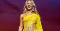 Zara Larsson's Stretch in Sheer Tights Draws Attention