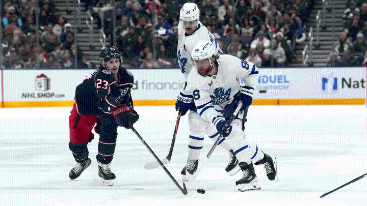 Nylander goal with 20 seconds left in OT lifts Maple Leafs past Blue Jackets