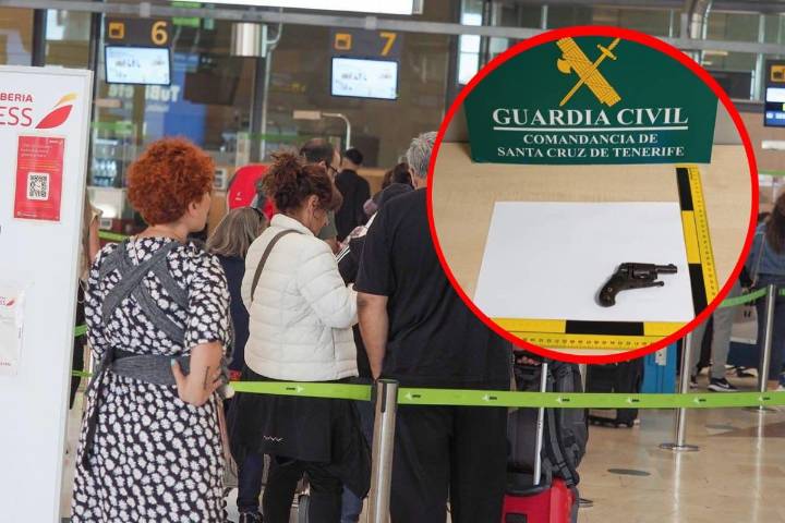 La Guardia Civil descubre una pistola dentro de una maleta facturada en el Aeropuerto Tenerife Norte