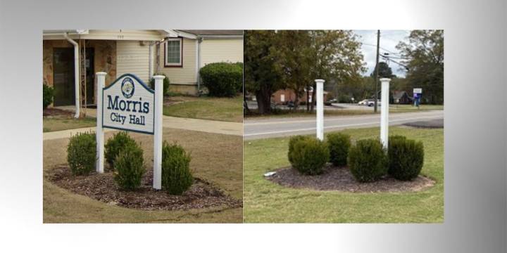 Morris City Hall sign stolen from property, officials asking for it to be returned