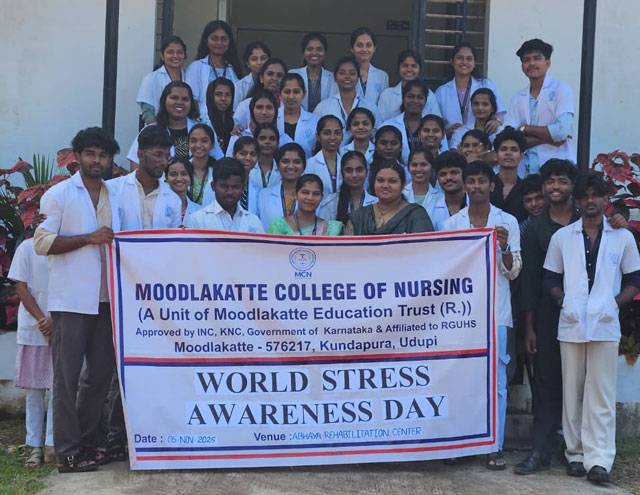 Kundapur: Stress Awareness Day observed by Moodlakatte Nursing College