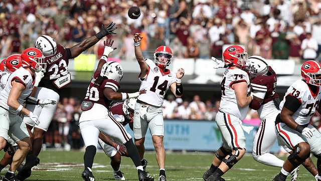 No. 5 Georgia beats Mississippi State 41