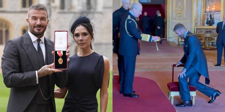 David Beckham Knighted By King Charles, Supported By Wife Victoria & His Parents at Ceremony (Video) | David Beckham, Victoria Beckham