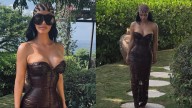 Kim Kardashian’s Strapless Brown Dress Steals The Spotlight At Kendall Jenner's Birthday