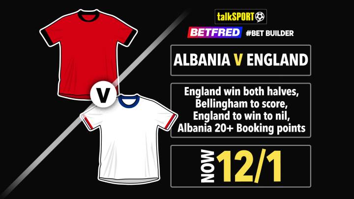 Albania vs England 12/1 bet builder on Bellingham and Three Lions to dominate on Betfred