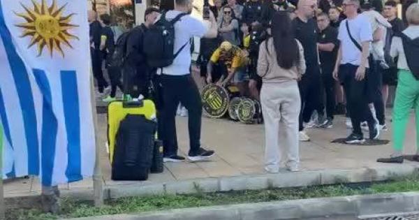 Locura entre la afición del Peñarol a la llegada del equipo a Mallorca