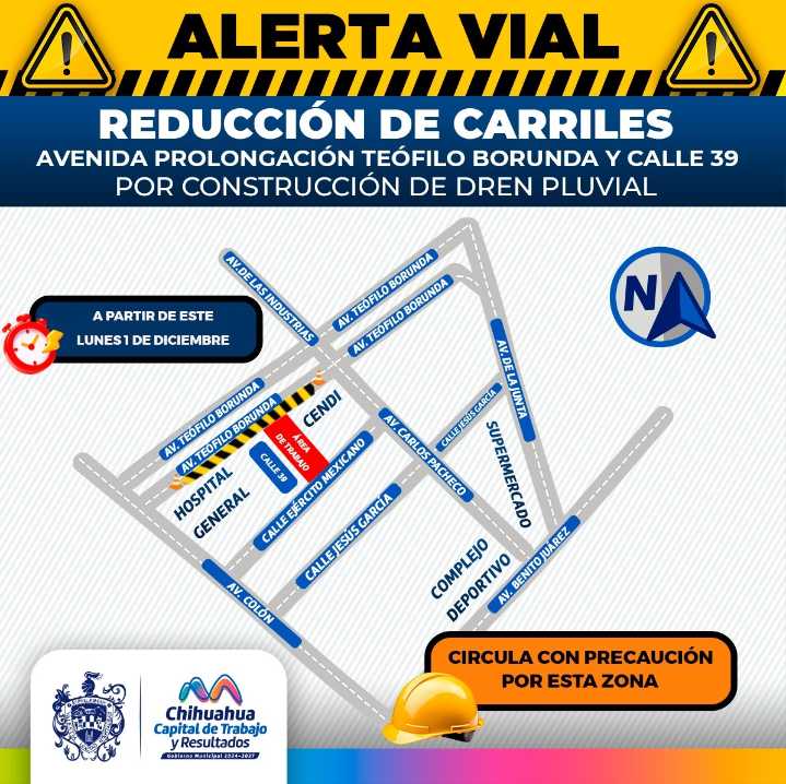 Reducirán circulación en calle 39 por obra de dren pluvial