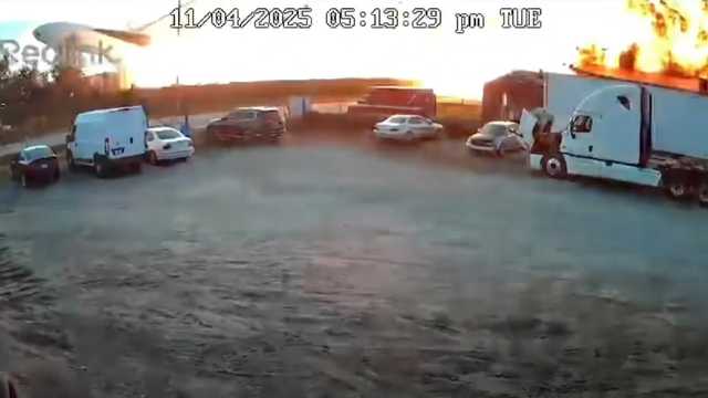 Video shows fiery explosion as plane rips through businesses