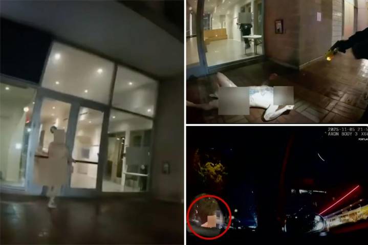 Bodycam footage shows Portland cops hit armed naked man with squad car