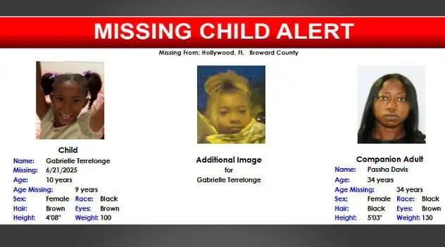 Florida Missing Child Alert: 10-Year-Old Gabrielle Last Seen In Hollywood, May Be Headed To Orlando