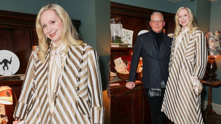 Gwendoline Christie Wears Giles Deacon Design in London