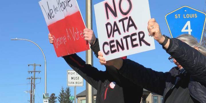 Community members protest proposed Hermantown data center