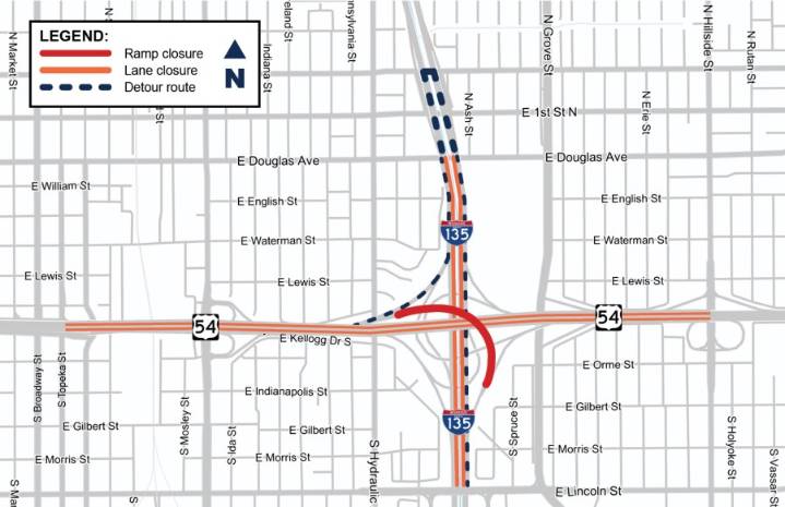 Major interchange bridge ramp to close in Wichita for replacement