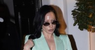 Lady Gaga Pairs No-Shirt Suit With Sheer Bra and Hermès Bag in Paris