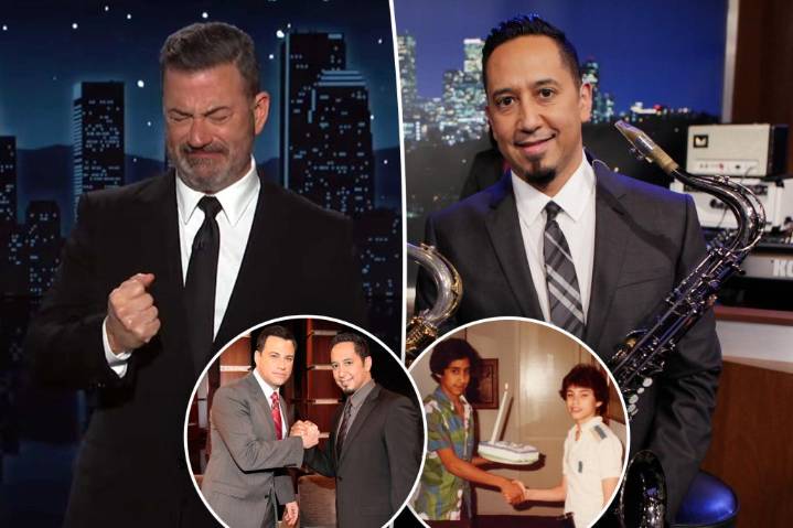 Jimmy Kimmel breaks down in tears paying tribute to childhood friend, bandleader Cleto Escobedo after his death