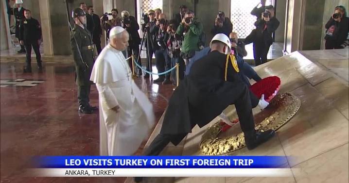 Pope Leo XIV encourages Turkey to be a force for stability and peace as he opens first foreign trip