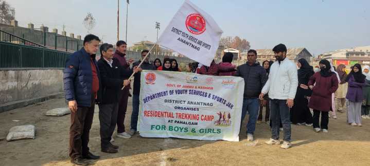 Residential trekking camp for girls flagged off at Sports Stadium Anantnag