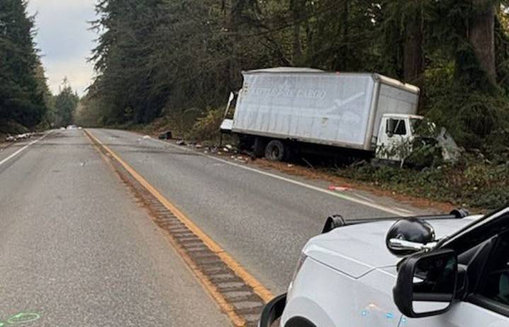 Delivery truck crosses into oncoming traffic, killing Poulsbo man