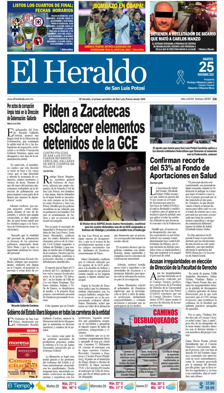 Edición impresa 25 de noviembre de 2025