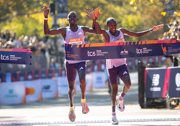 Hellen Obiri sets women's NYC Marathon course record; Benson Kipruto wins men's race by a fraction of a second