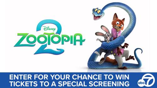 ABC7 has your chance to win tickets to "Zootopia 2" advance screening!